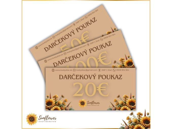 Darcekovy poukaz SUNFLOWER Hlavna fotka